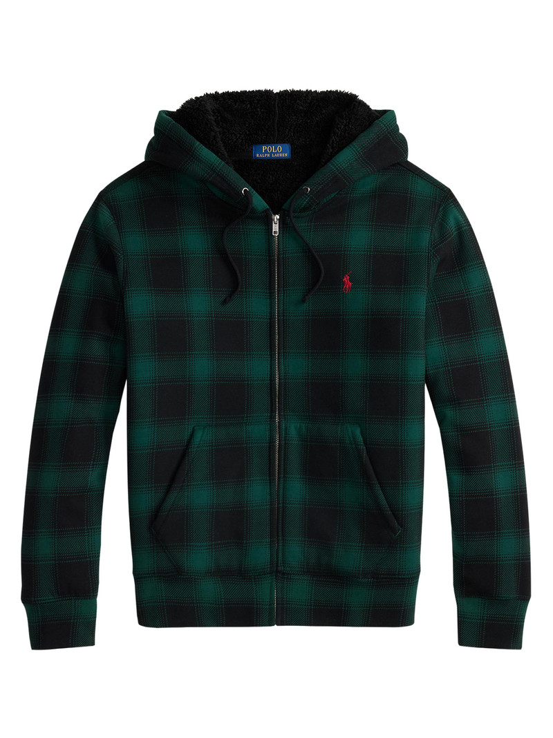Men's Magic Cotton Fleece Plaid Hoodie - Lodge Shadow Plaid Moss Agate 1