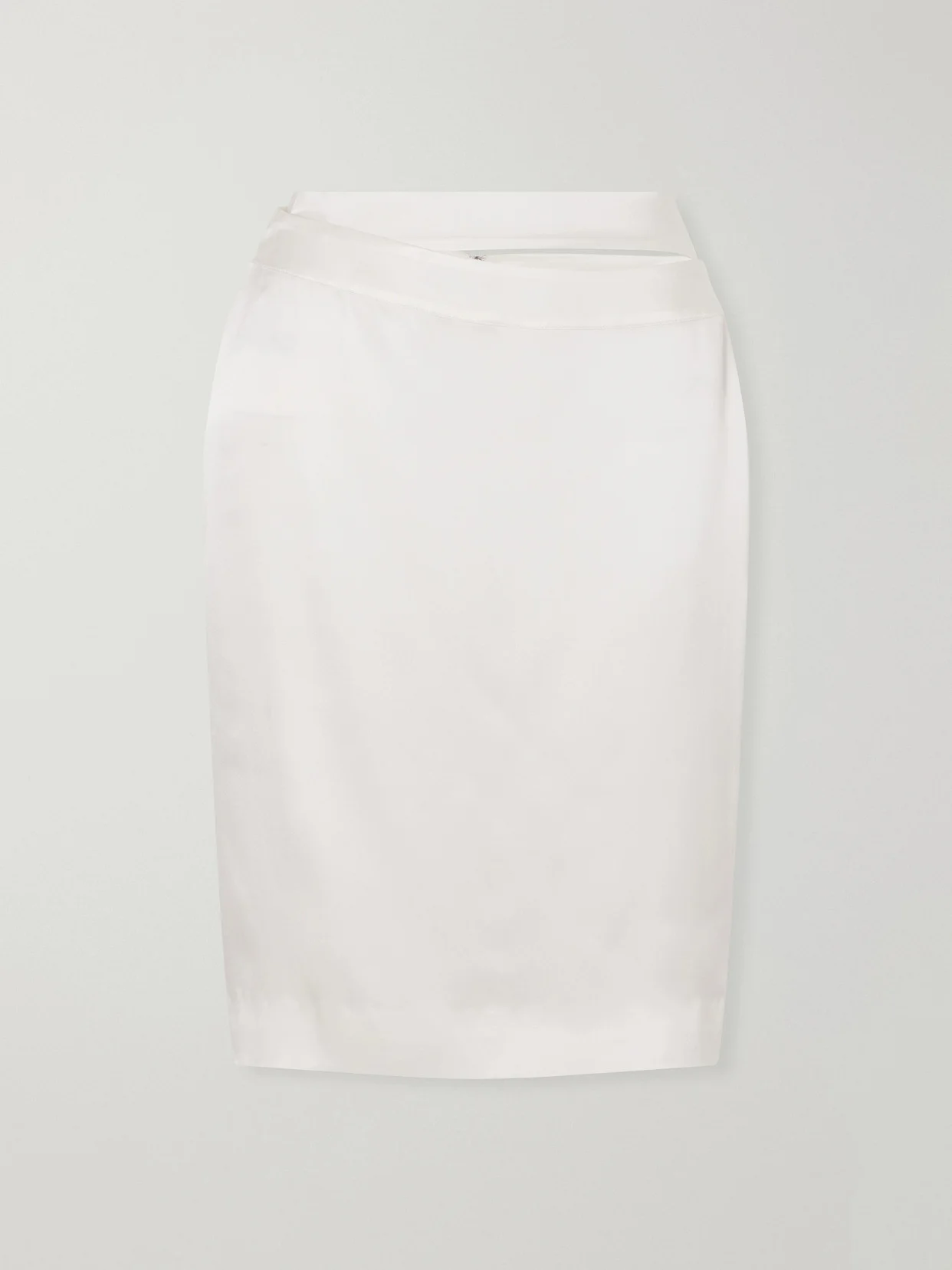 June Cut-out Silk-satin Knee-length Skirt - 1