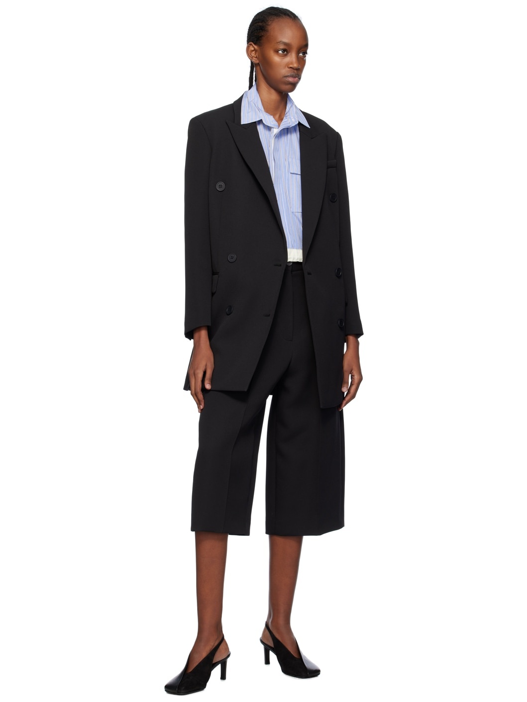 Black Double-Breasted Blazer - 4