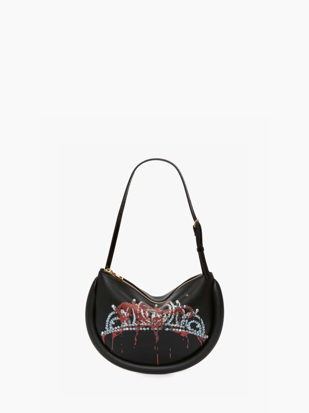 CARRIE BUMPER-MOON LEATHER SHOULDER BAG - 4
