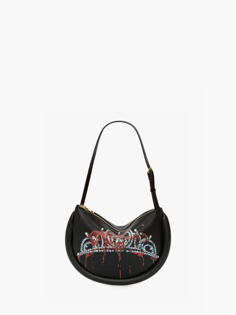 CARRIE BUMPER-MOON LEATHER SHOULDER BAG 4