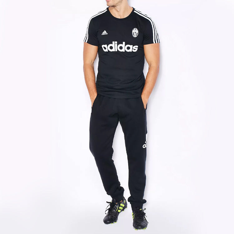 adidas Logo Training Fleece Lined Stay Warm Sports Knit Long Pants Black AB6527 - 3