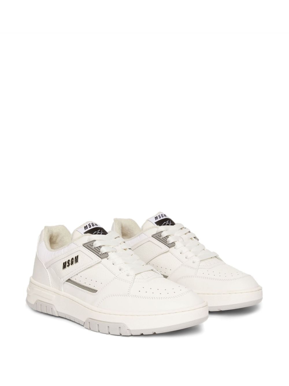 ogo-print leather sneakers - 2