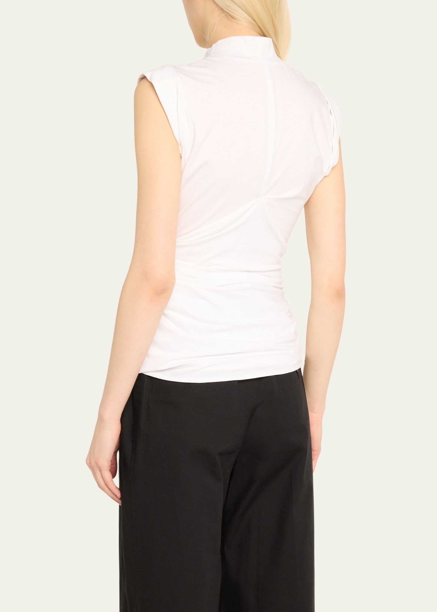 Draped Mock-Neck Tank Top - 3