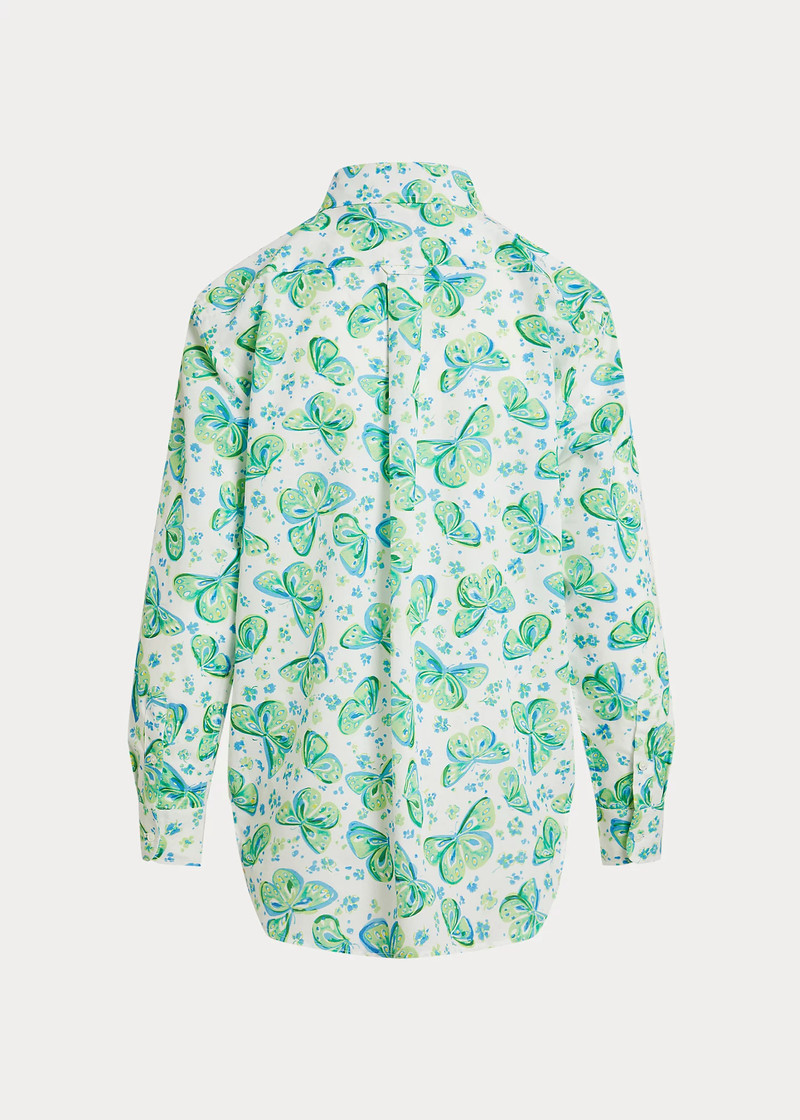 Oversize Fit Printed Cotton-Linen Shirt 6