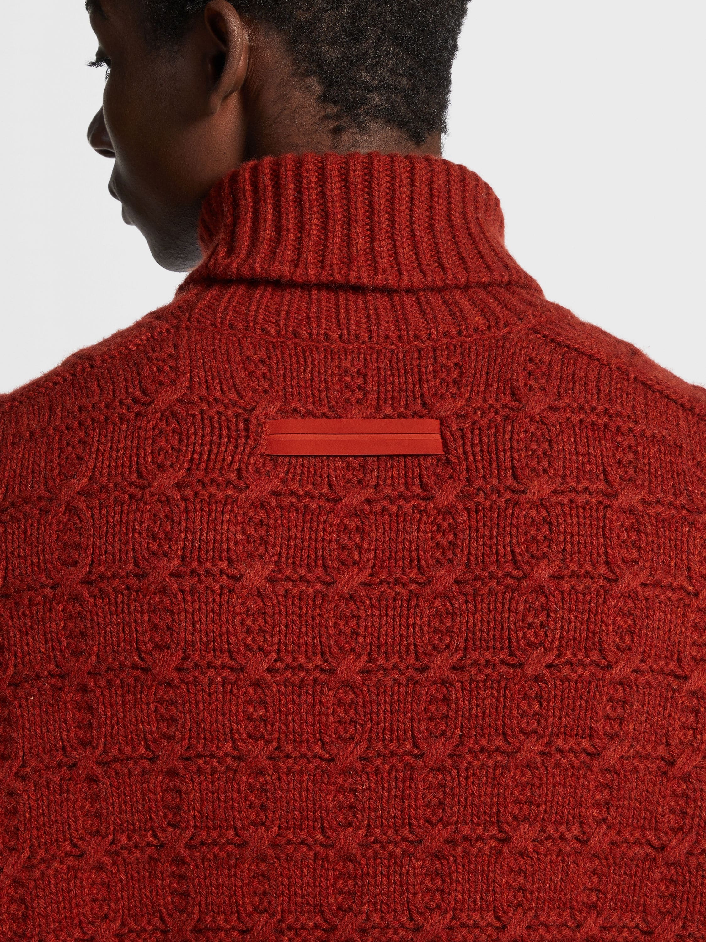 DARK RED OASI CASHMERE TURTLENECK - 4