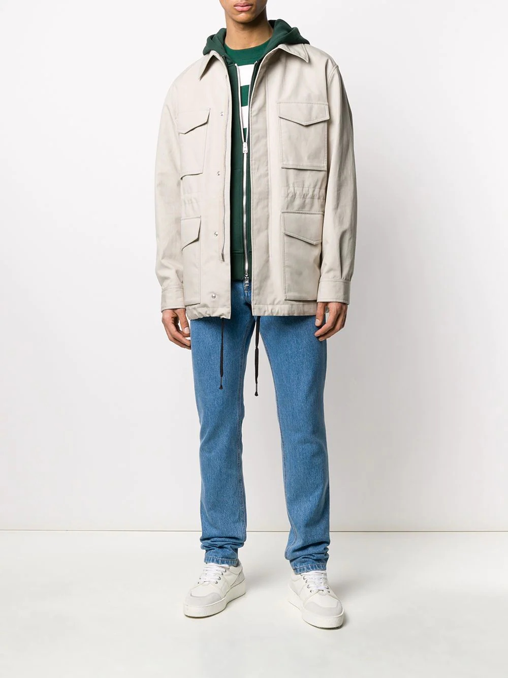 patch pockets bonded parka - 2