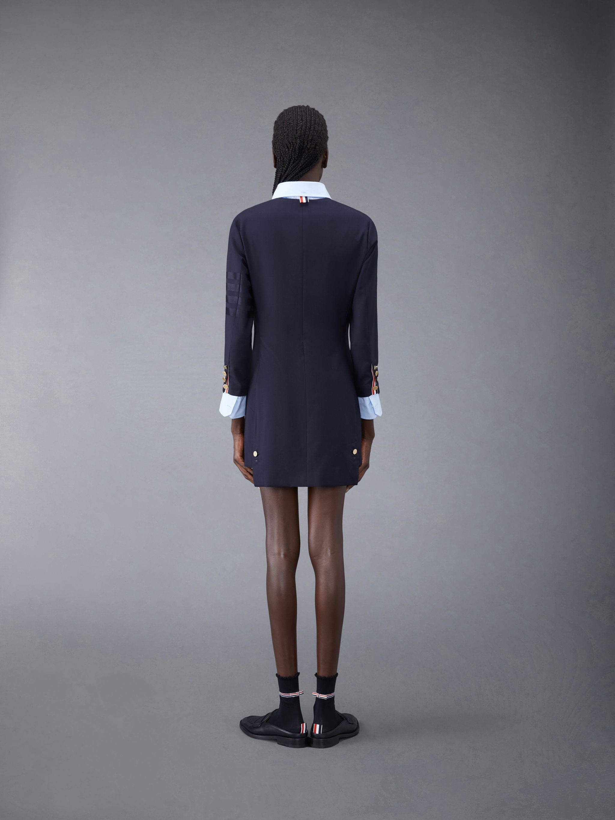 Plain Weave 4-Bar Seamed Sport Coat Dress - 5