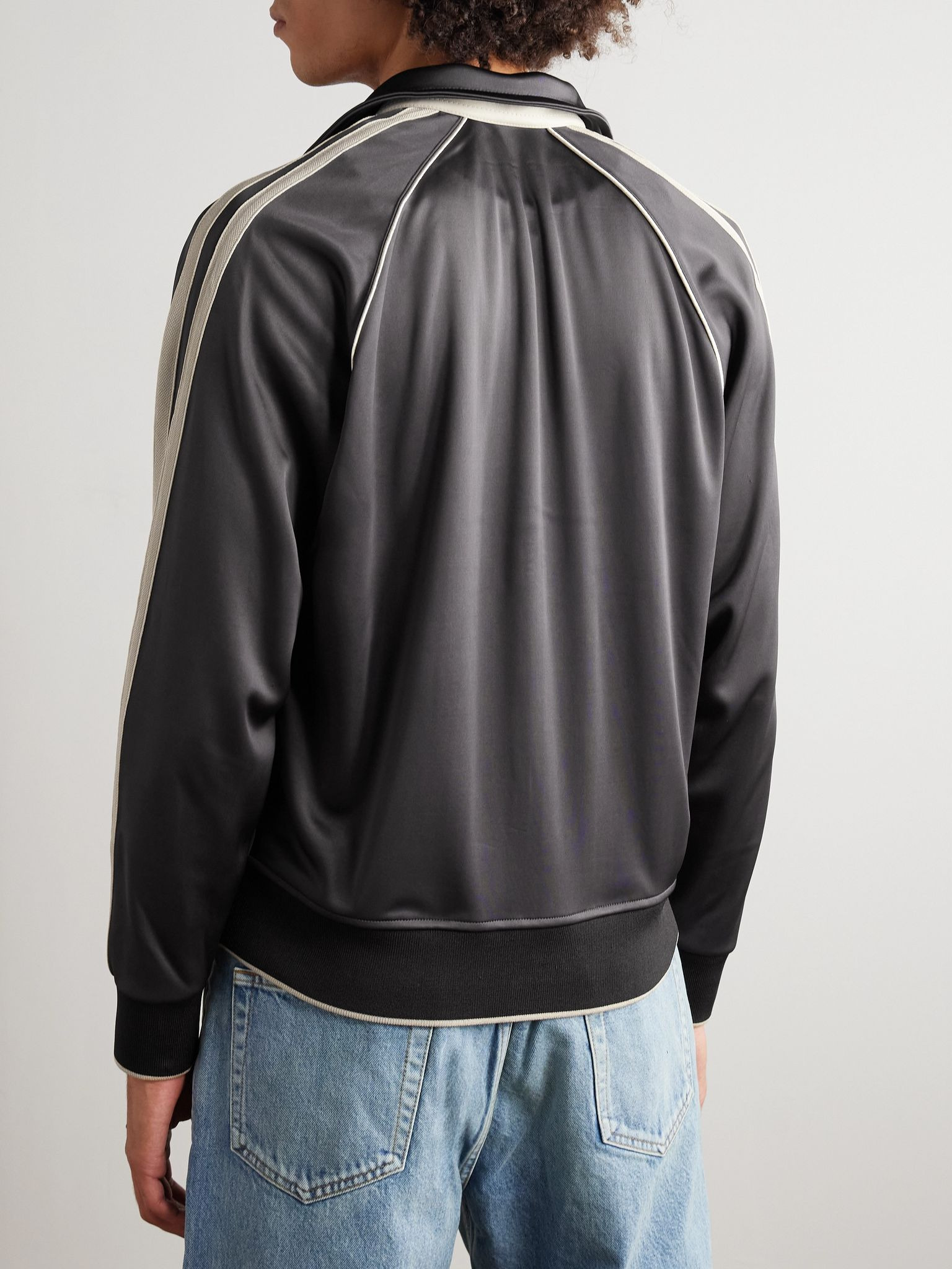 Striped Jersey Track Jacket Black - 3