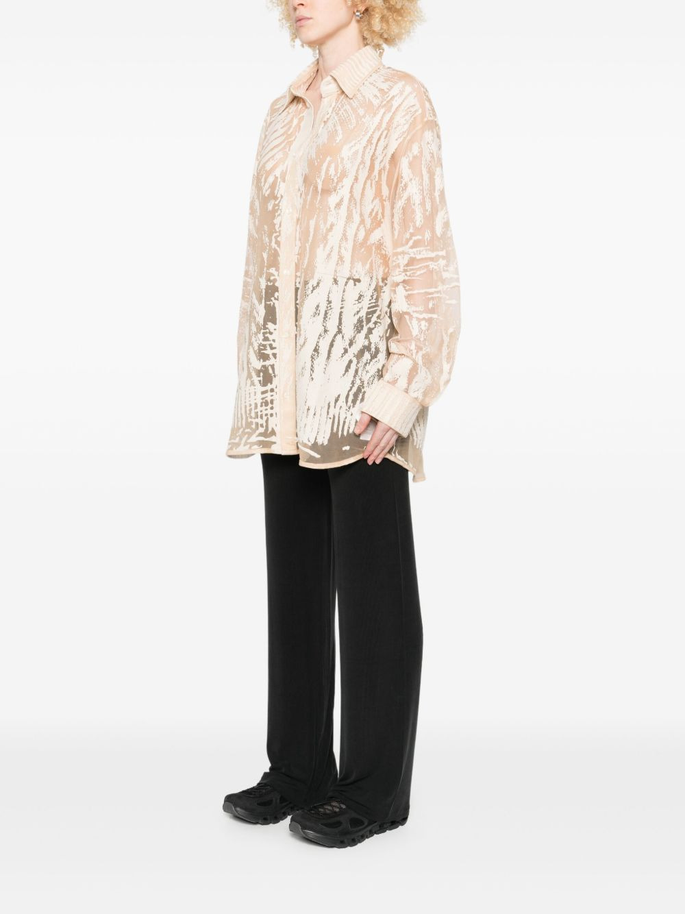 abstract-print long-sleeve blouse - 3