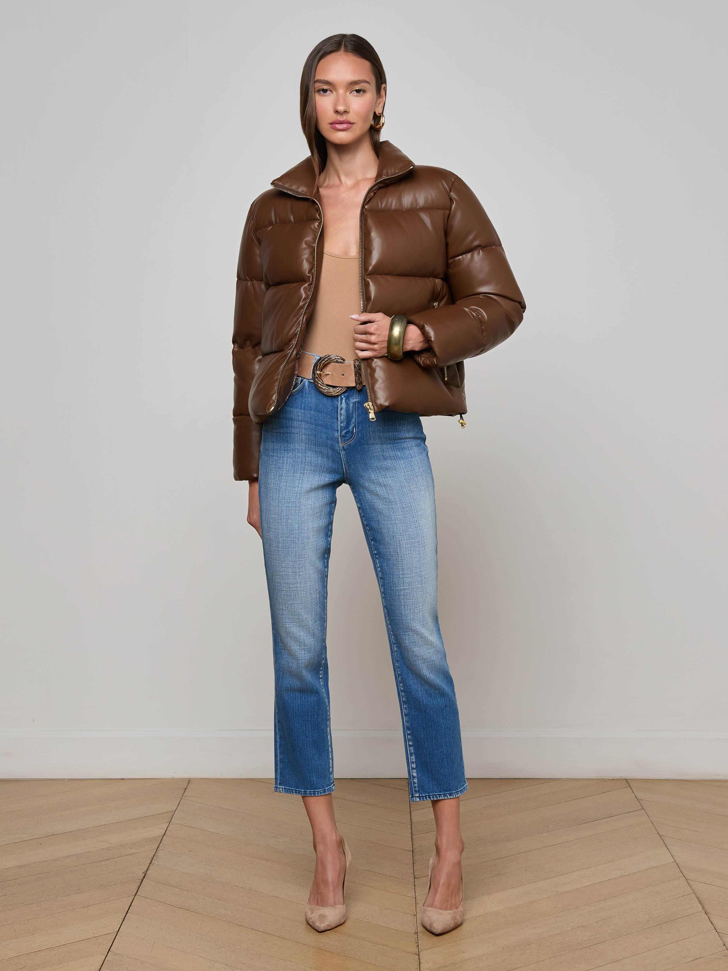 Larsen Vegan Leather Puffer Jacket - 4