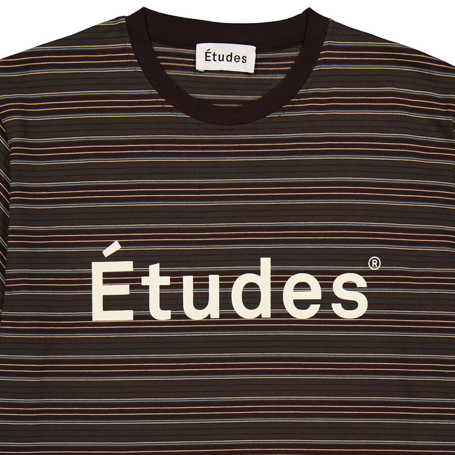 Etudes Brown Striped Wonder Logo T-Shirt - 7