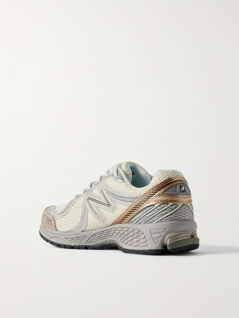 860v2 Ceres rubber and leather-trimmed mesh sneakers 3