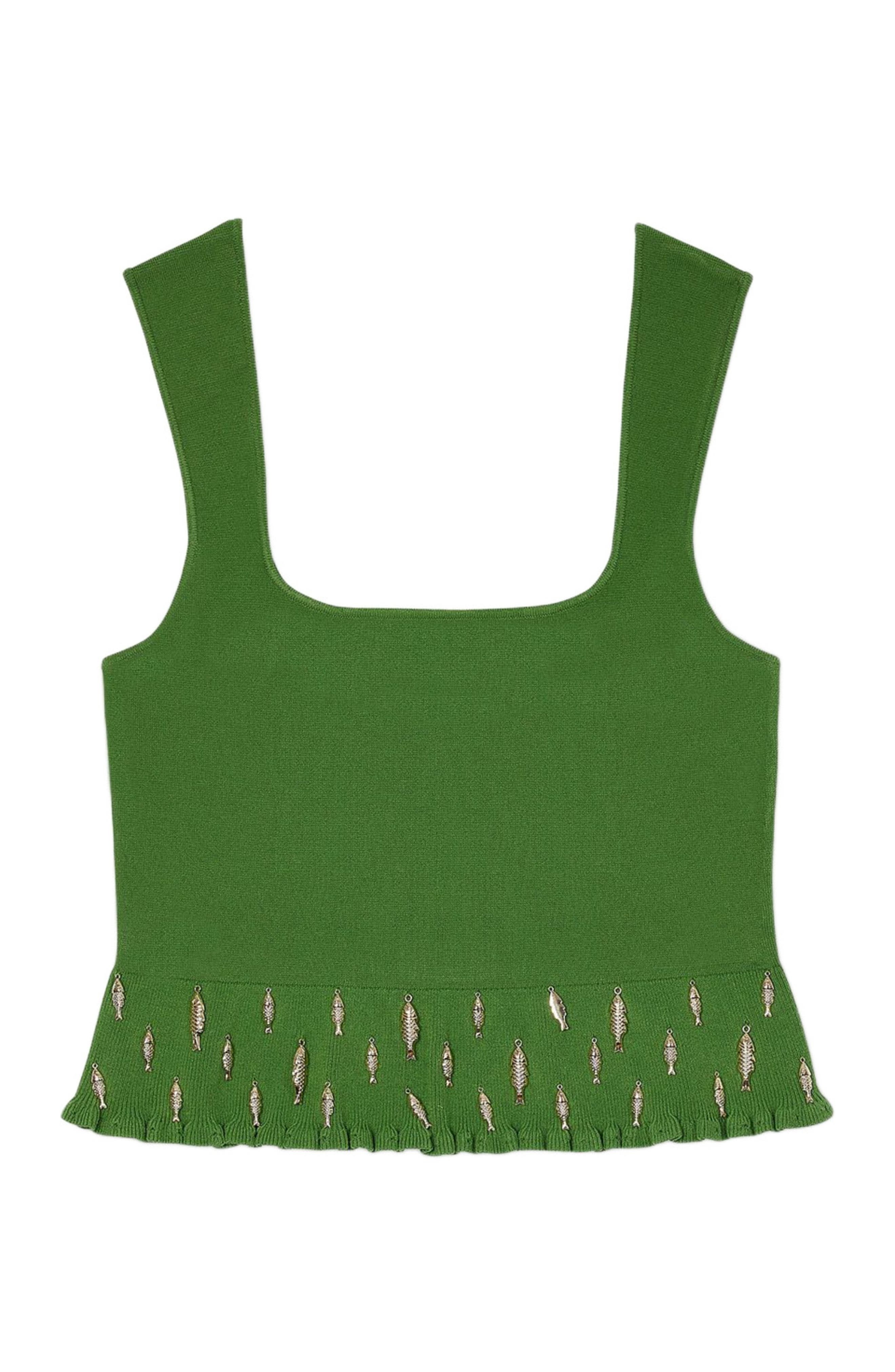 SANDRO Knit top with charms in Green at Nordstrom - 6