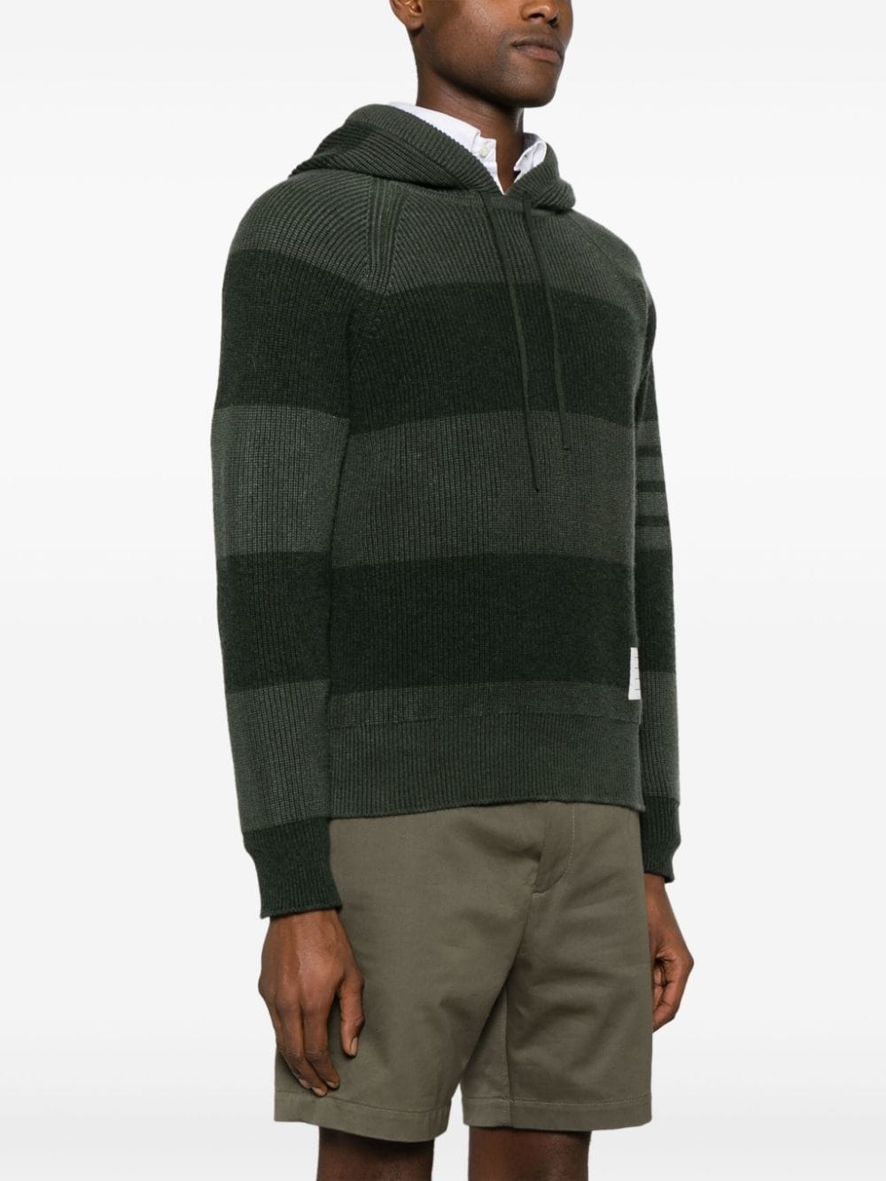 4-Bar striped cashmere hoodie - 3