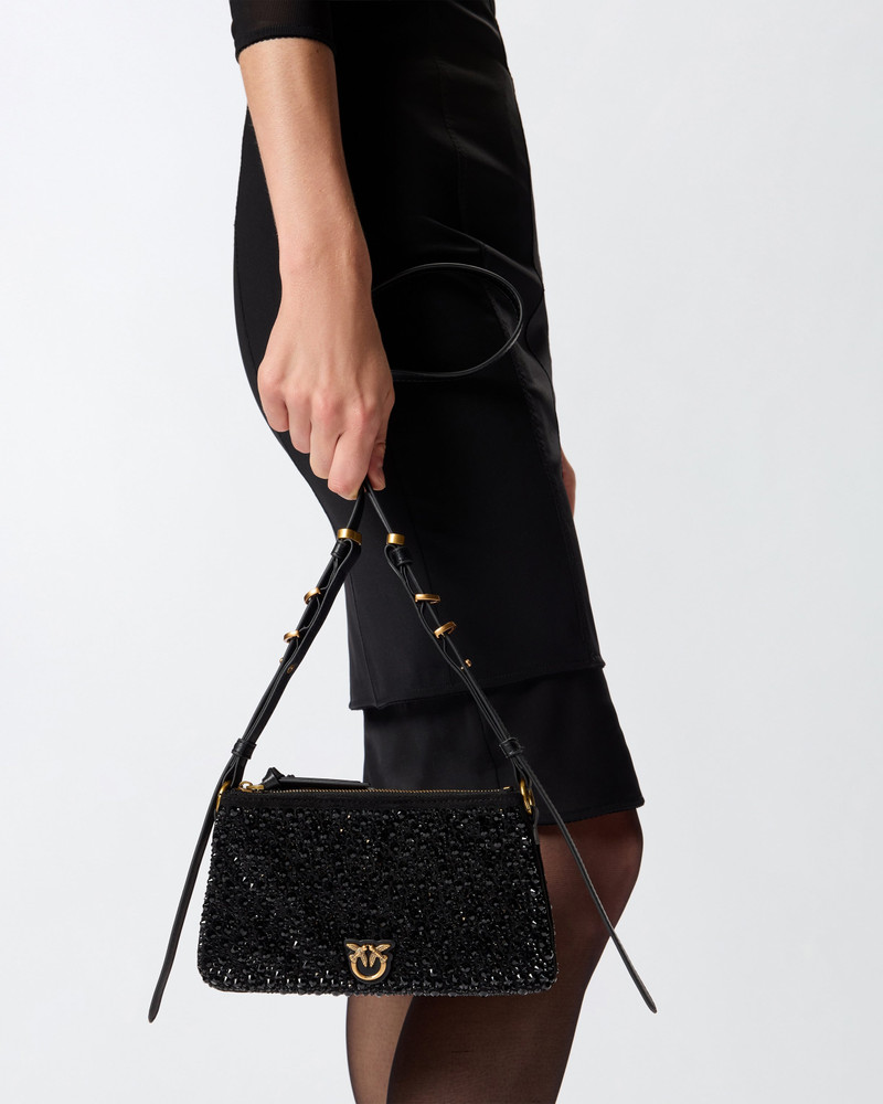 MINI DOUBLE BAG FULLY RHINESTONED SHOULDER BAG 6