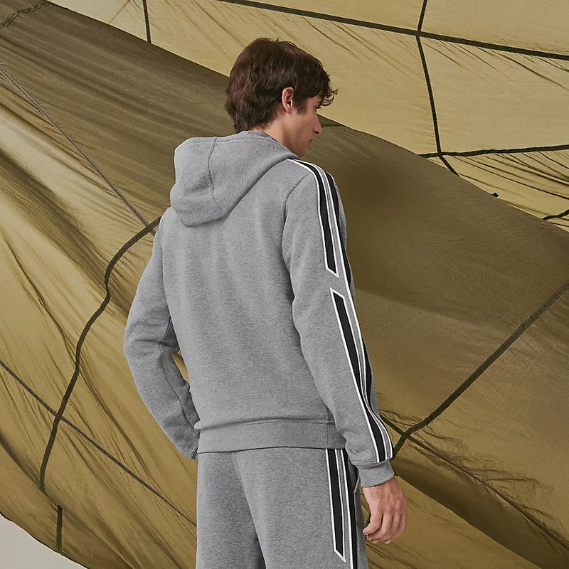Hermès "Run H" zipped hooded sweater outlook