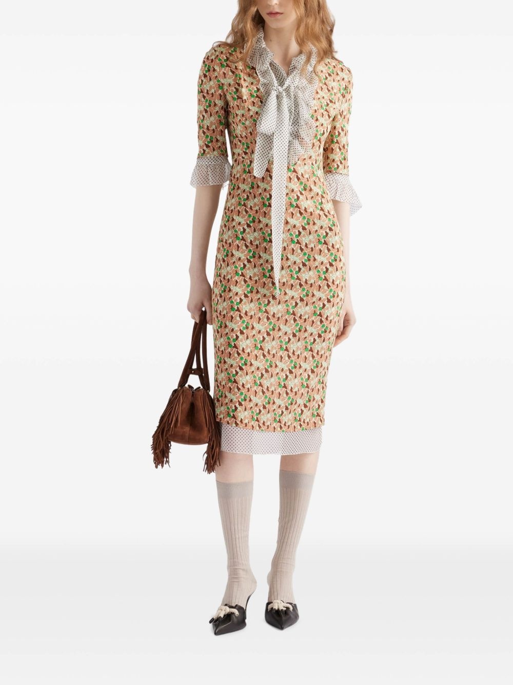 printed georgette midi dress - 2