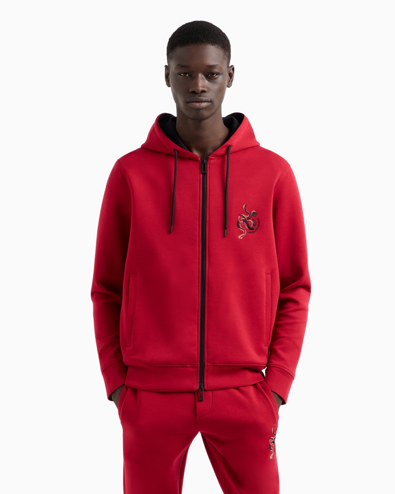 DOUBLE-JERSEY HOODED ZIP SWEATSHIRT WITH LUNAR NEW YEAR EMBROIDERY - 2