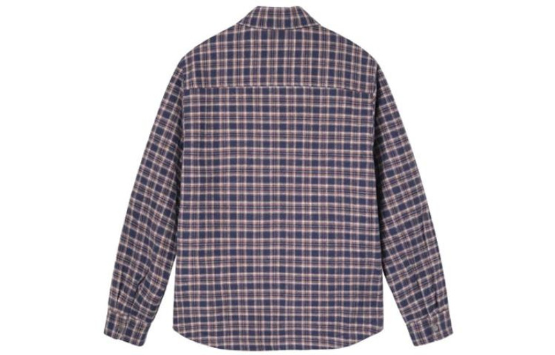 Stüssy Stussy Sherpa Lined Plaid Shirt 'Navy' 1110268 outlook