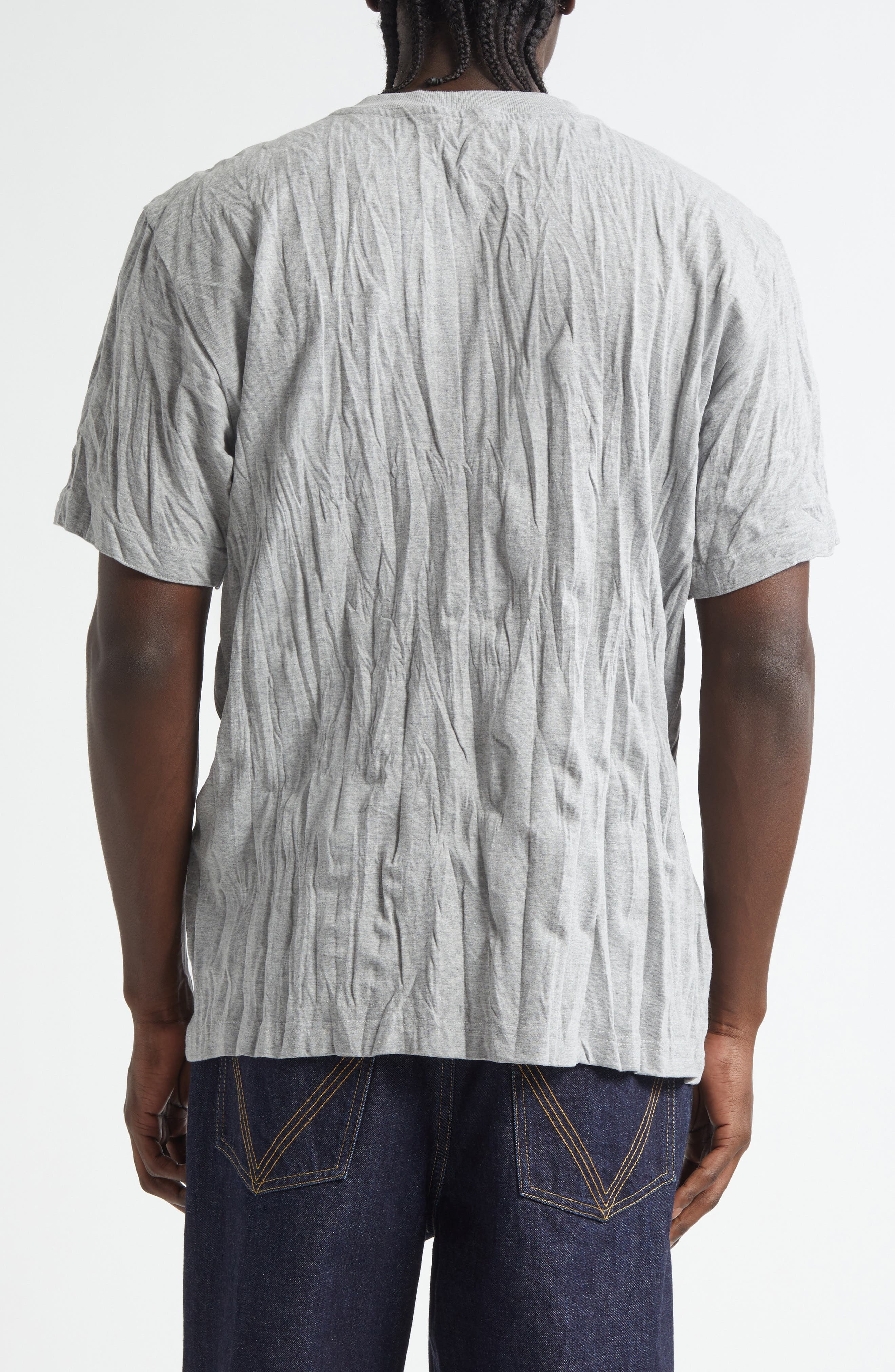 Bottega Veneta Crushed Sisi Jersey Graphic T-Shirt in 1367 Light Grey Melange at Nordstrom - 2