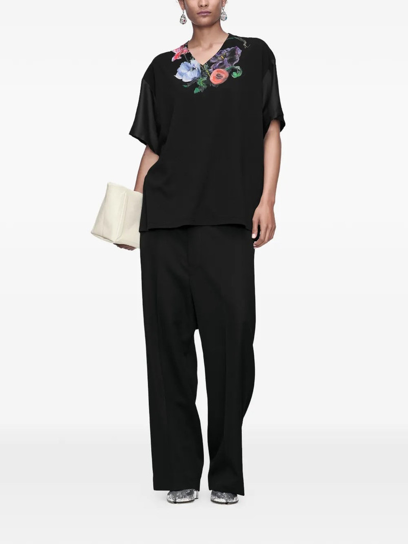 Maison Margiela PAINTED FLORAL T-SHIRT - BLACK outlook