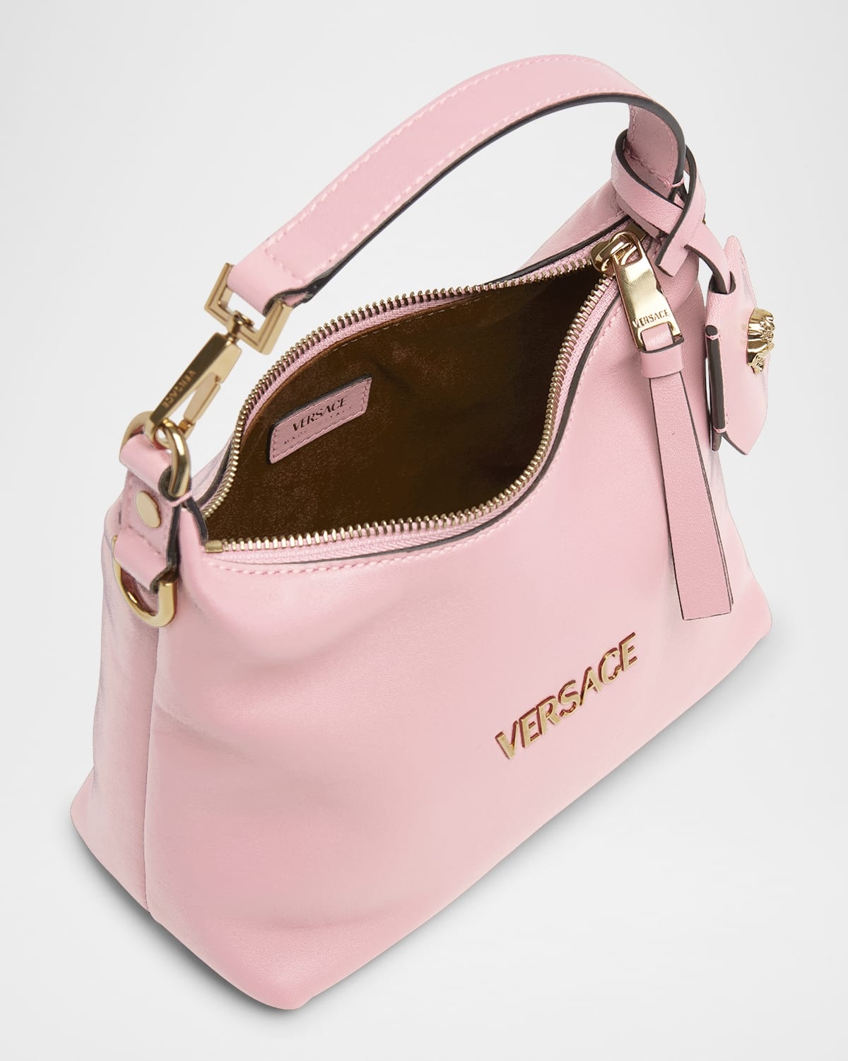 Versace Tag Zip Leather Crossbody Bag - 4