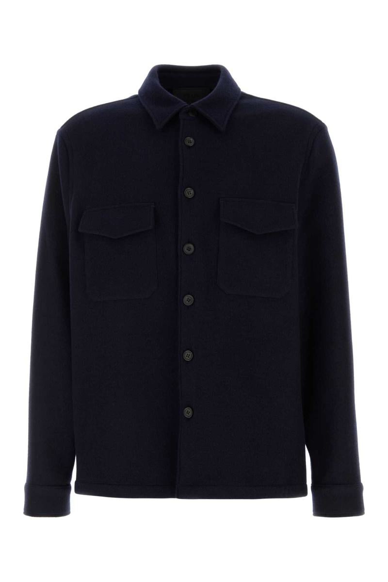 Tシャツ・カットソー PRADA Midnight blue wool bled shirt (SC787SOOO1Y5V F0008) Prada Midnight Blu Wool Polo Shirt - Polo Shirts - BeyondStyle