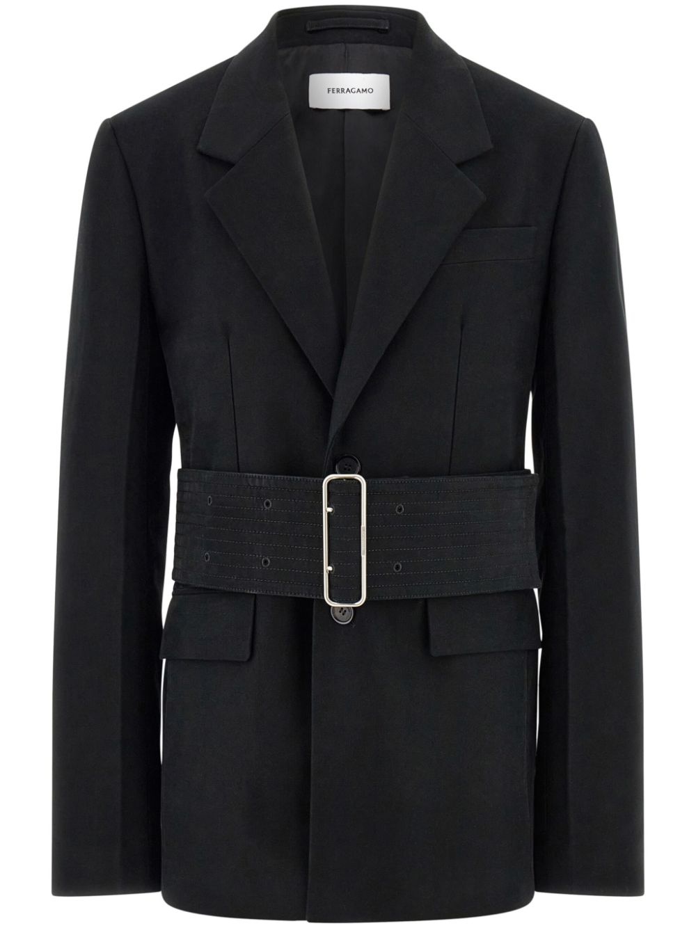 single-breasted cotton blazer - 1