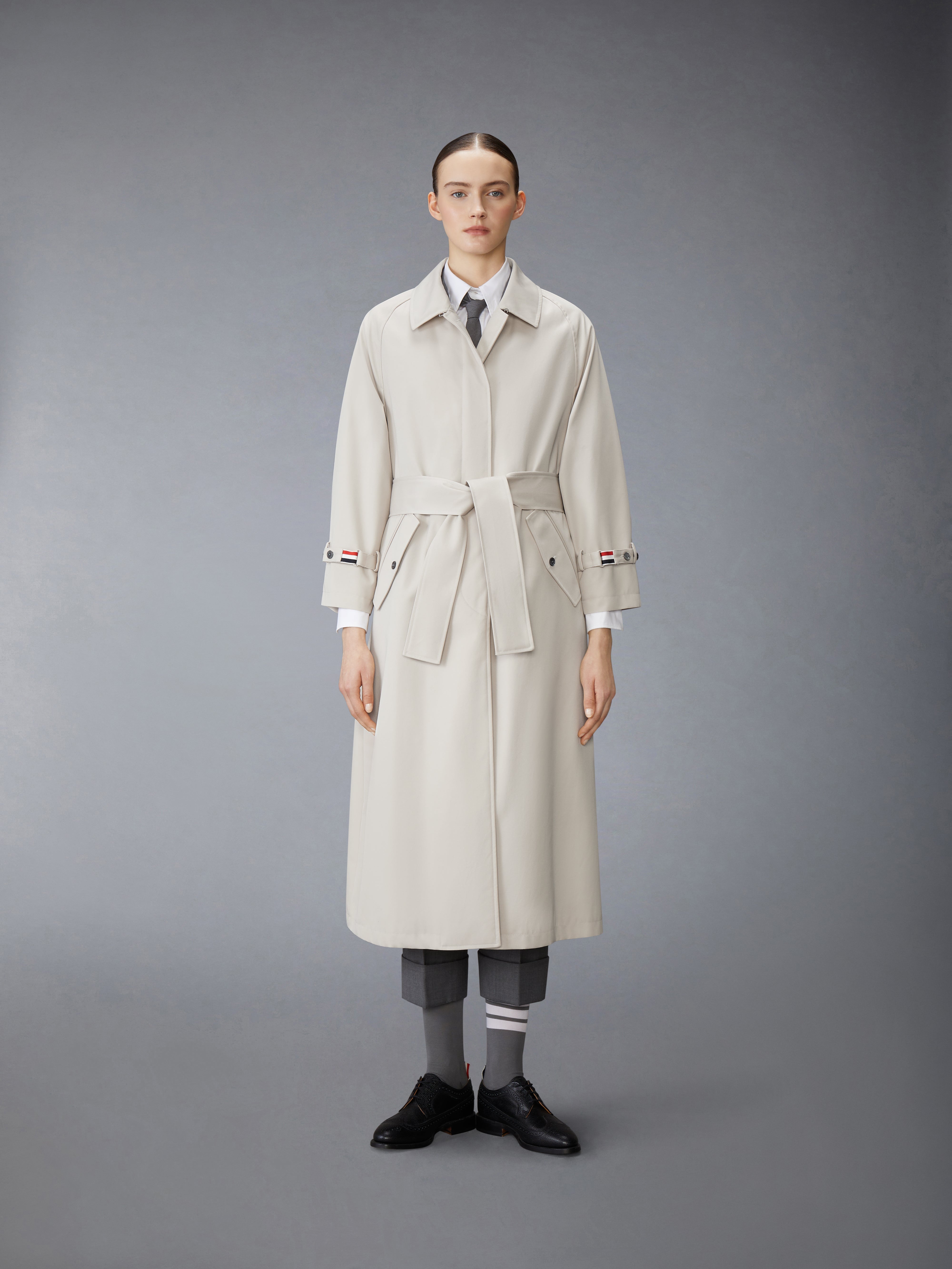 WATERPROOF COTTON TWILL RAGLAN TRENCH OVERCOAT - 2