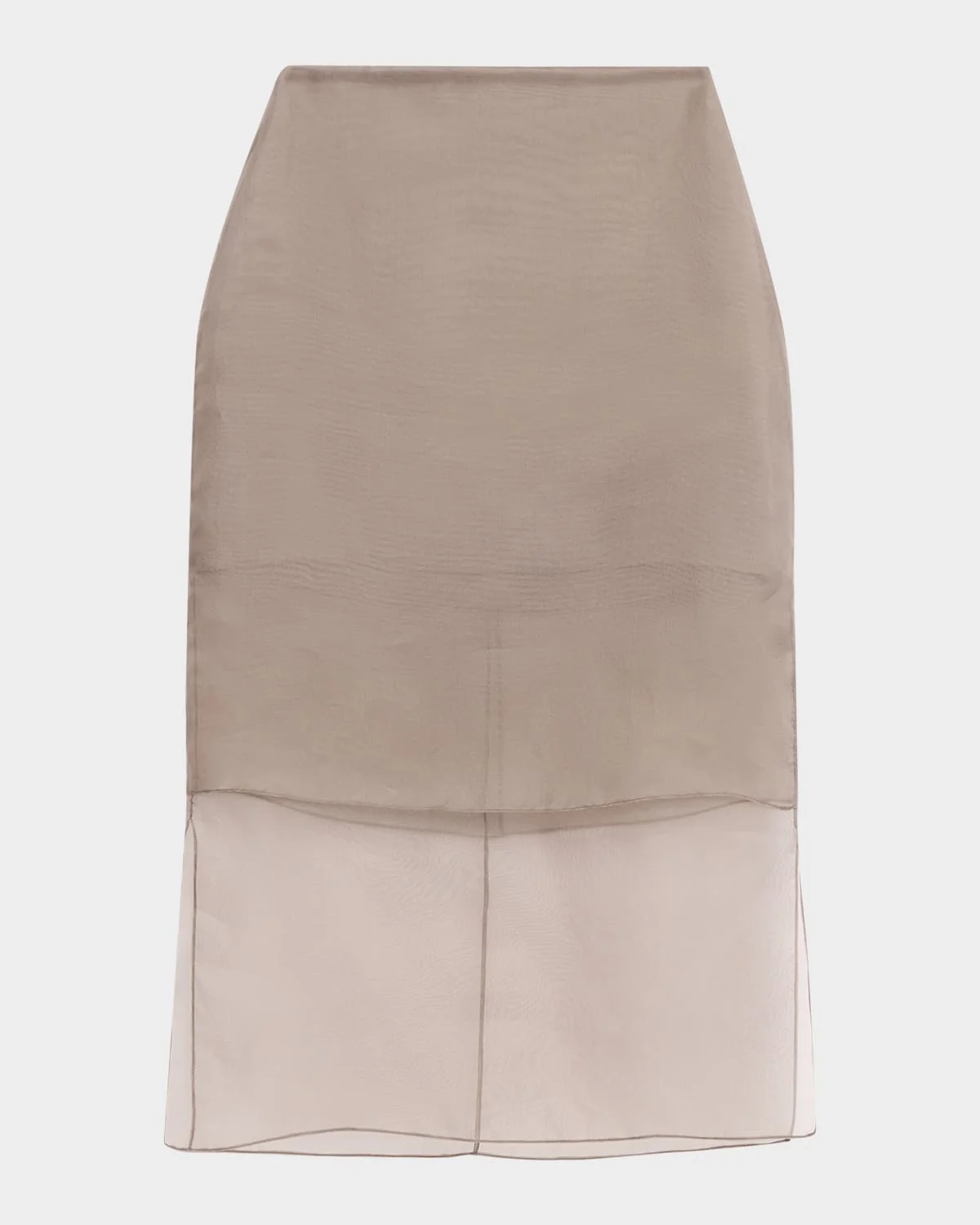 Brett Layered Silk Organza Midi Pencil Skirt - 1