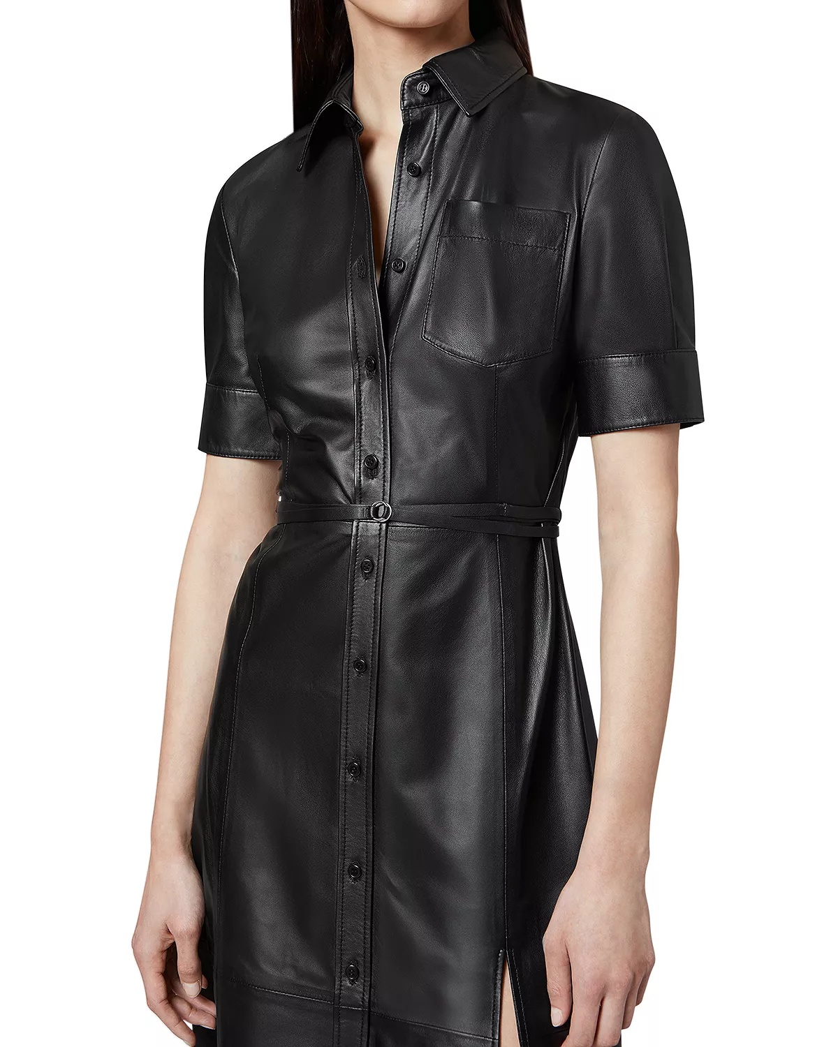 Kiera Leather Shirtdress - 5