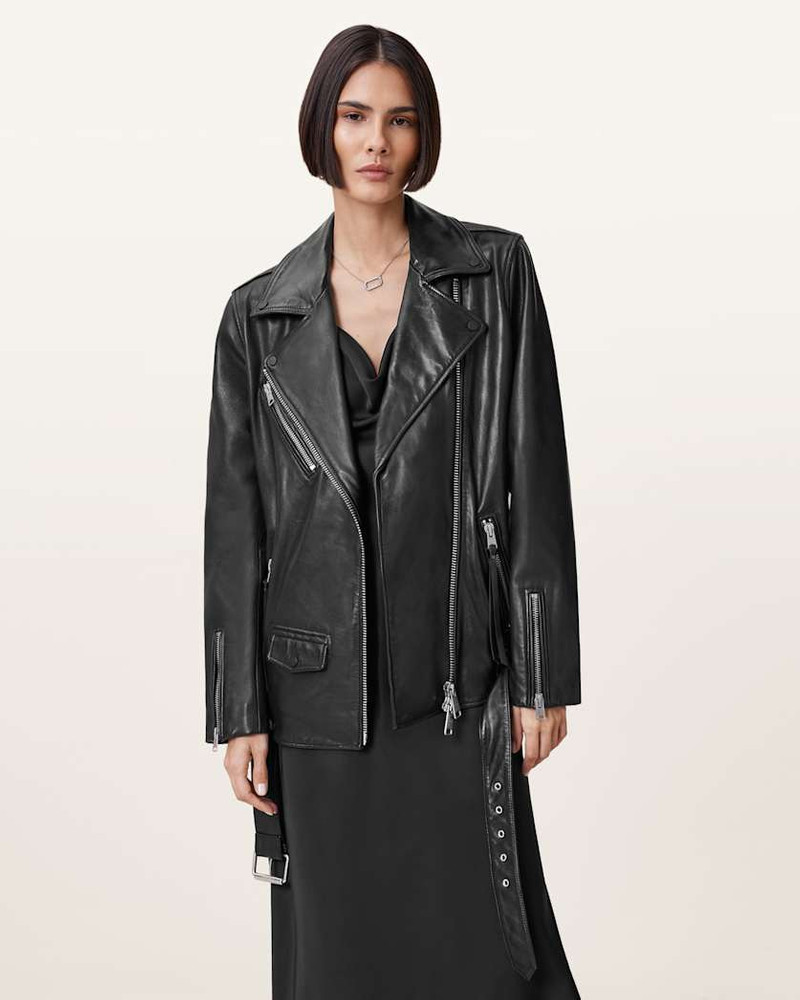 BILLIE RELAXED FIT LEATHER BIKER JACKET 4