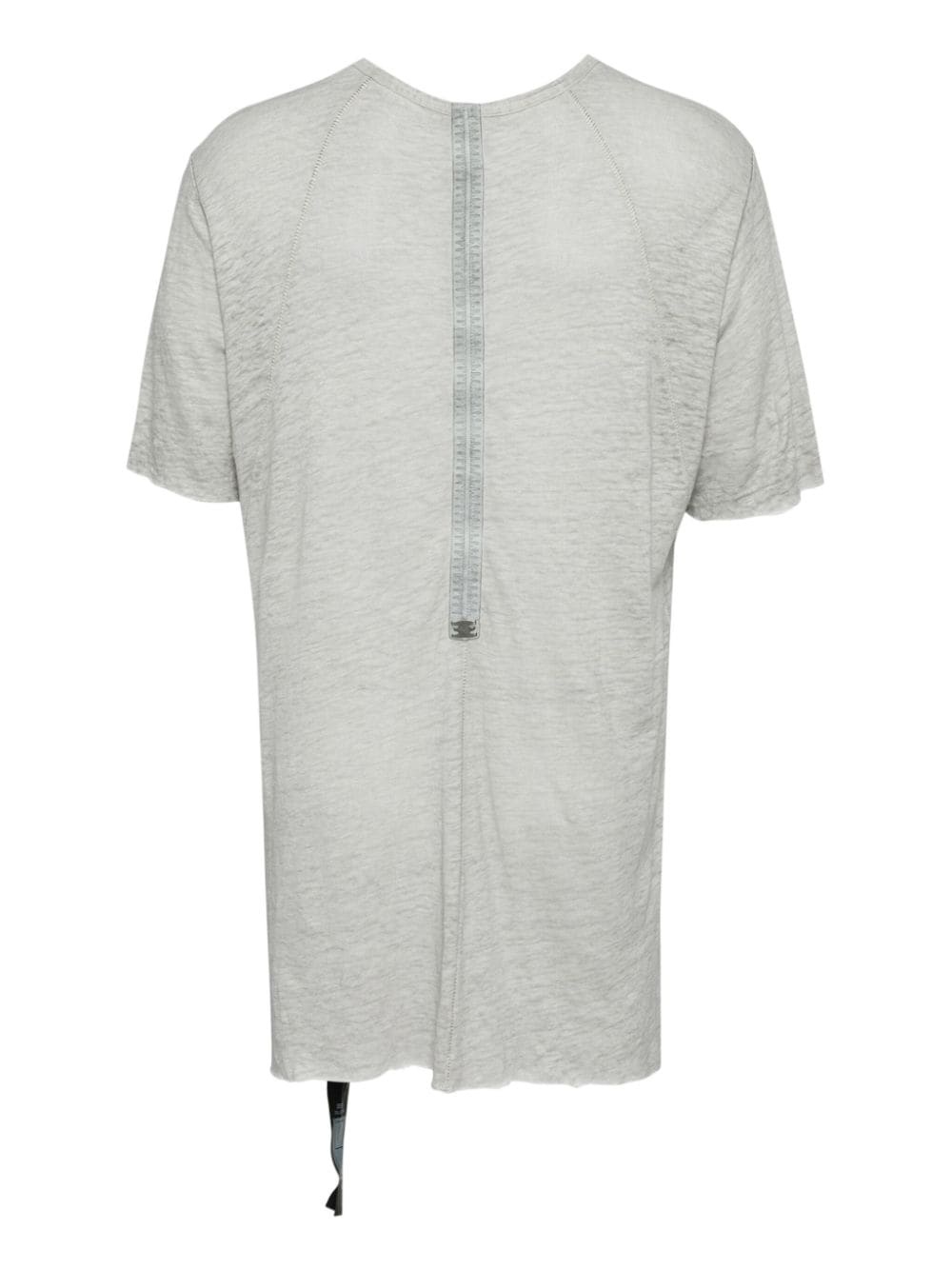 leather-strap linen T-shirt - 2