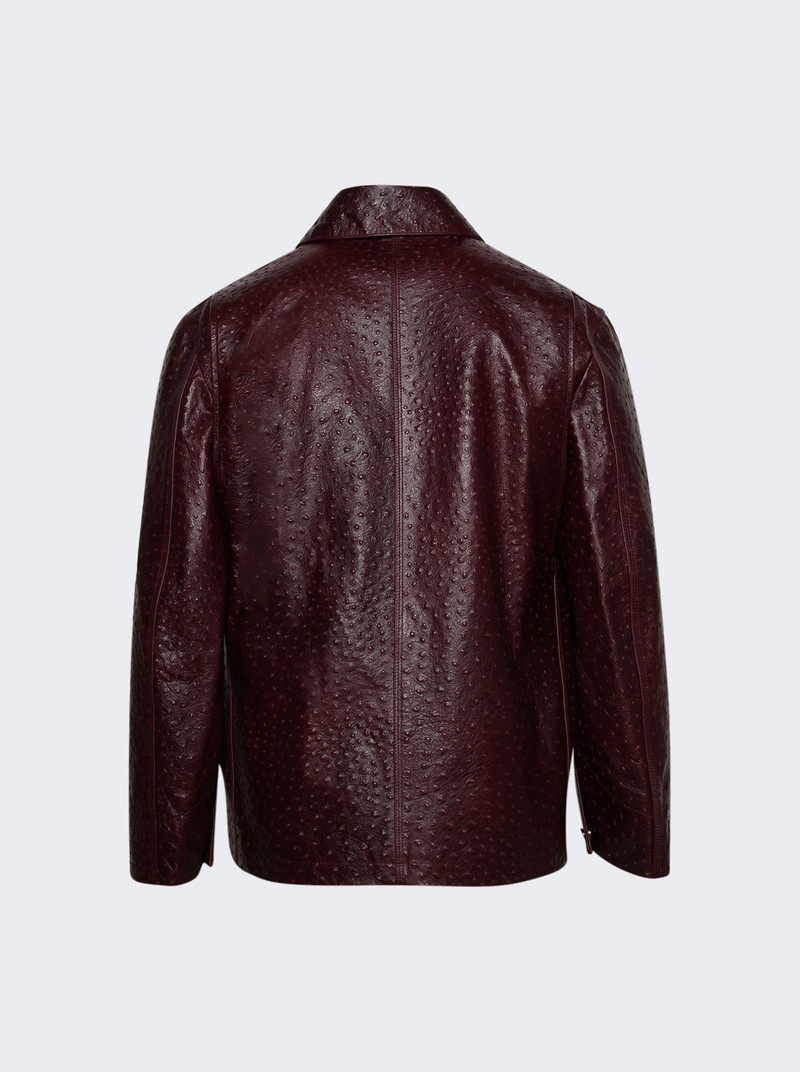 CASABLANCA Leather Workwear Jacket Burgundy outlook