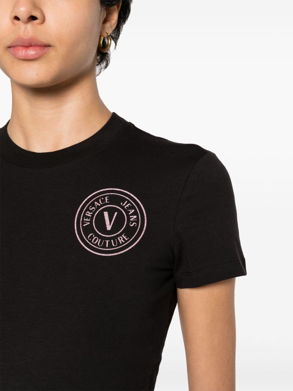 V-Emblem glittered T-shirt - 5