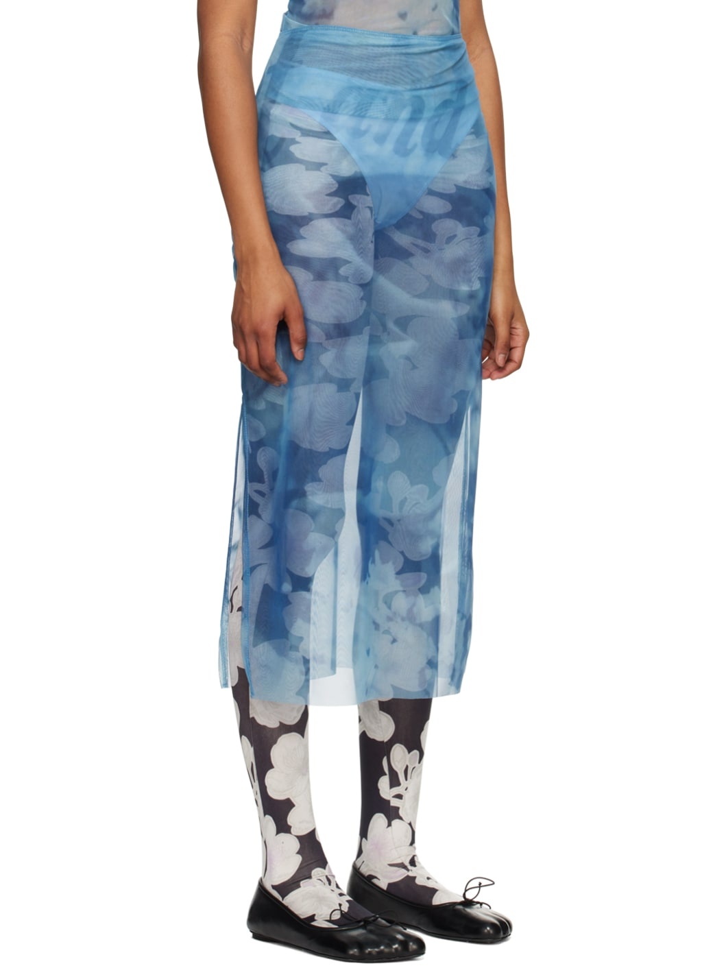 Blue Graphic Maxi Skirt - 2