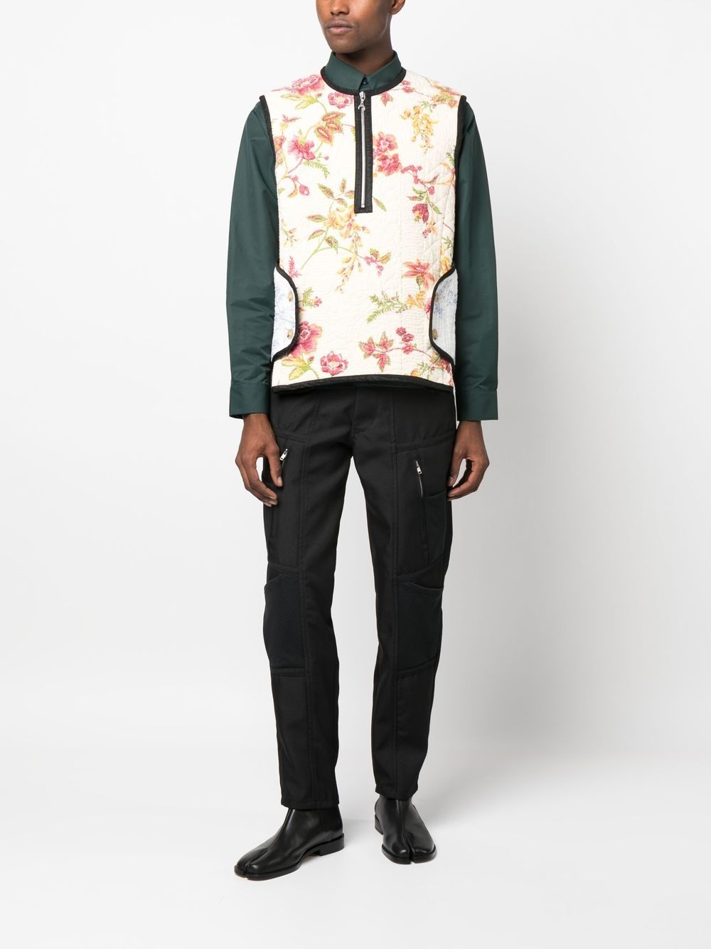 floral-print sleeveless jacket - 2