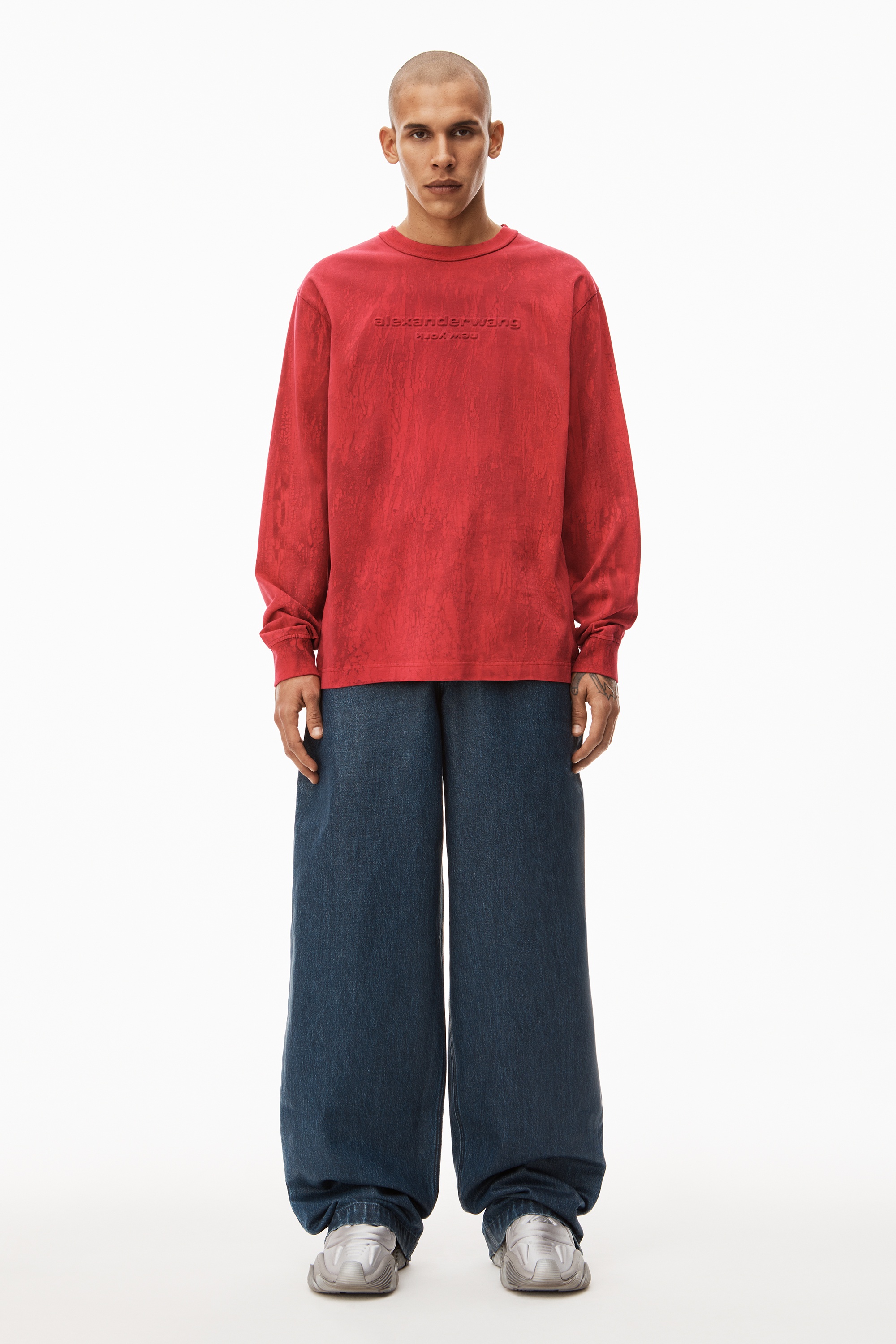 PLASTER DYED LONG SLEEVE IN COMPACT JERSEY - 6