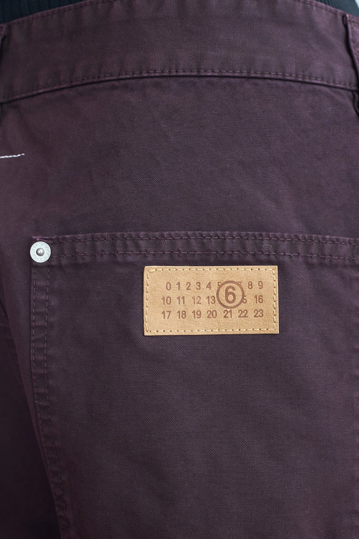 MM6 Maison Margiela Canvas Workwear Pants Dark Wine - 6