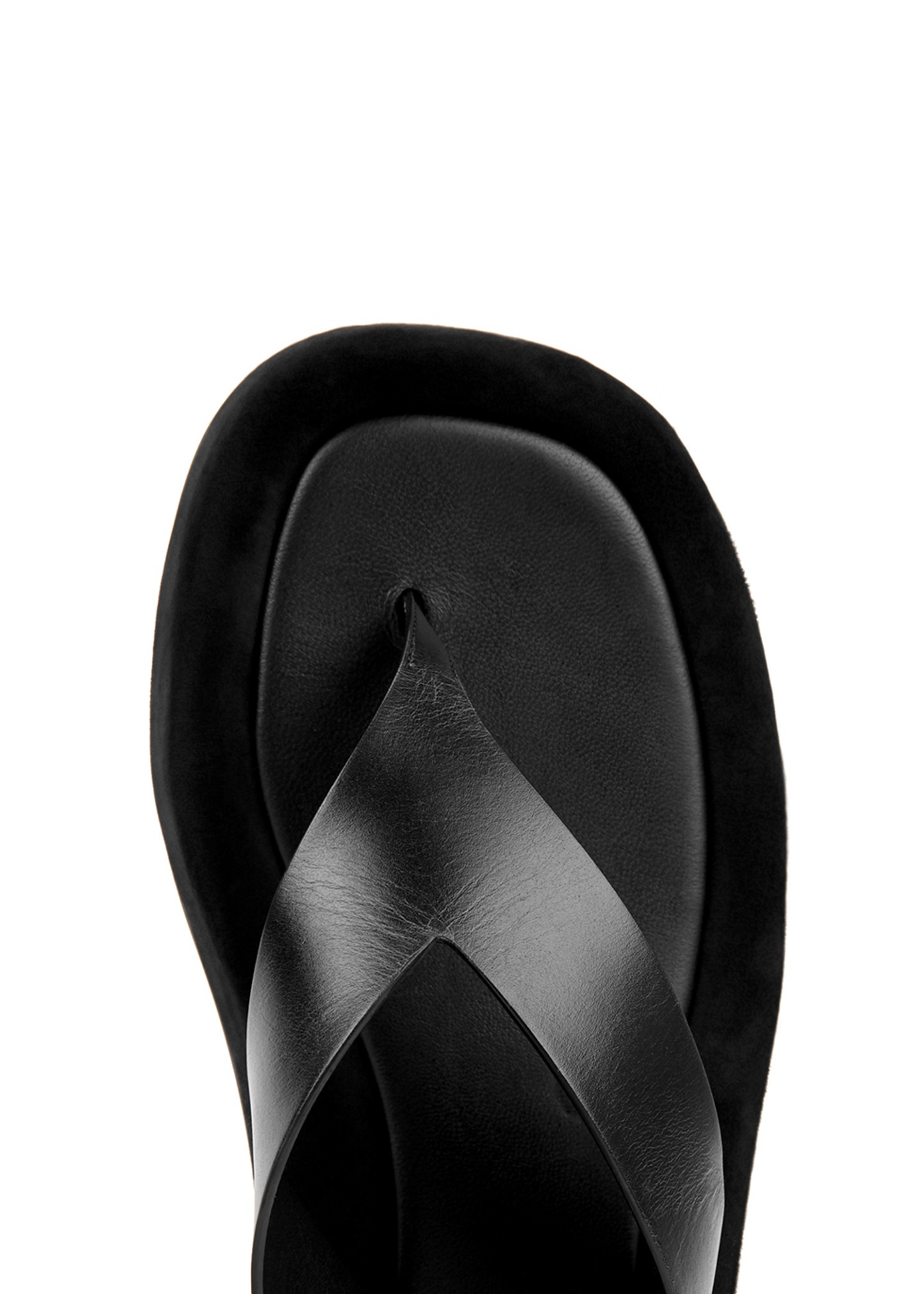 Ginza black leather flip flops - 4