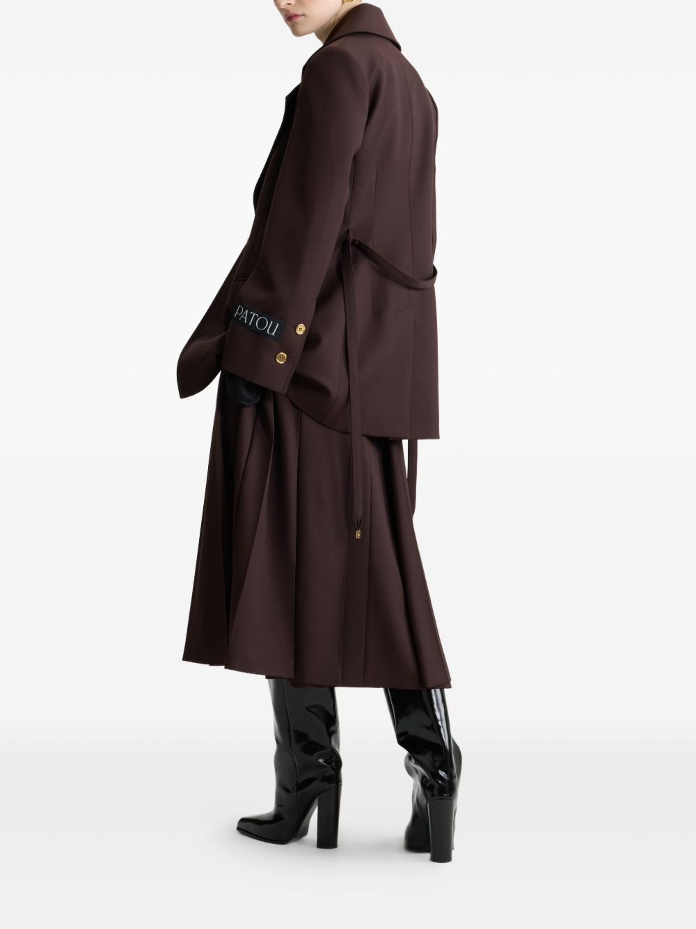 single-breasted belted wool jacket - 3