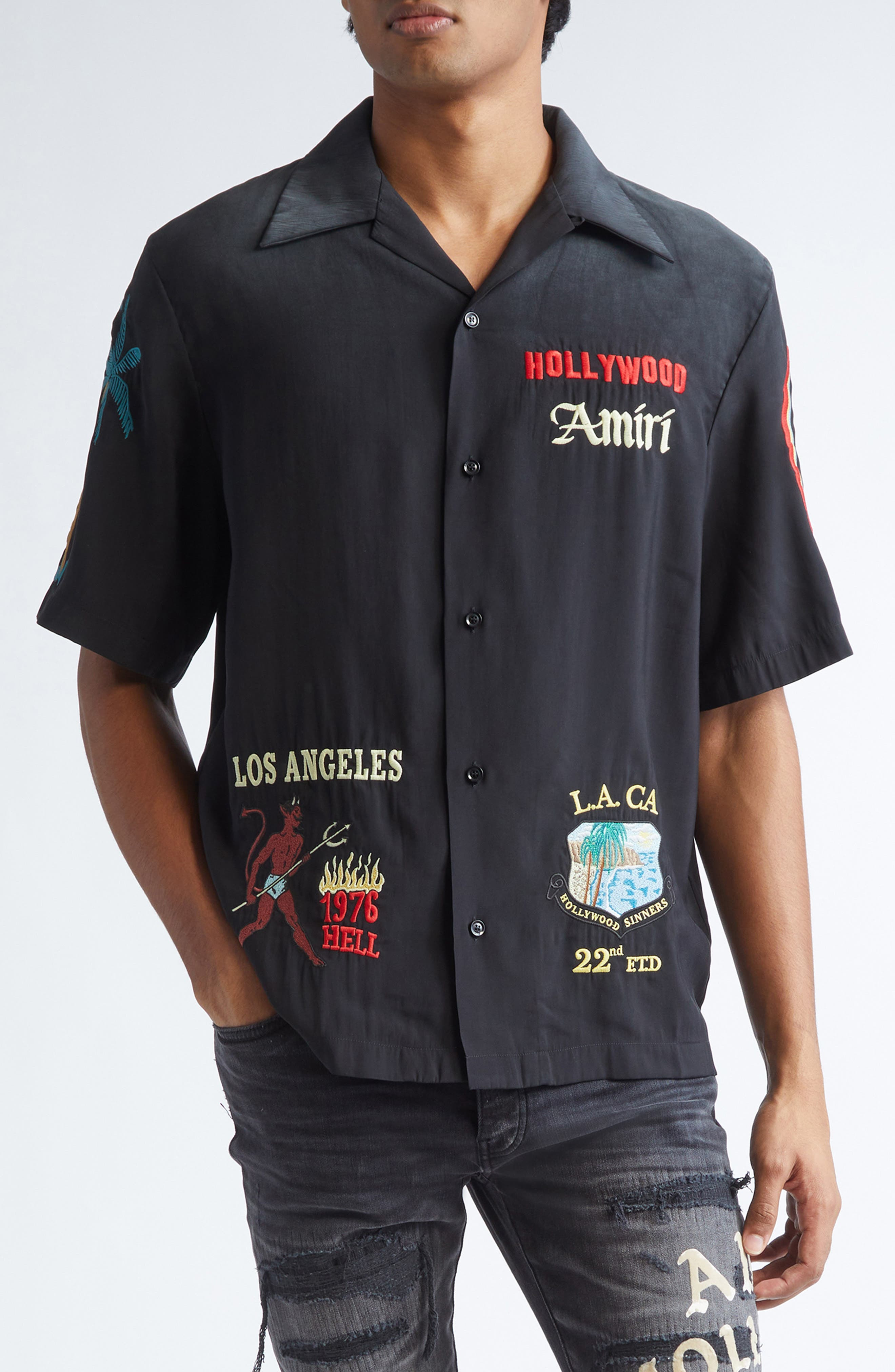 AMIRI Sinners Camp Shirt in Black at Nordstrom - 1