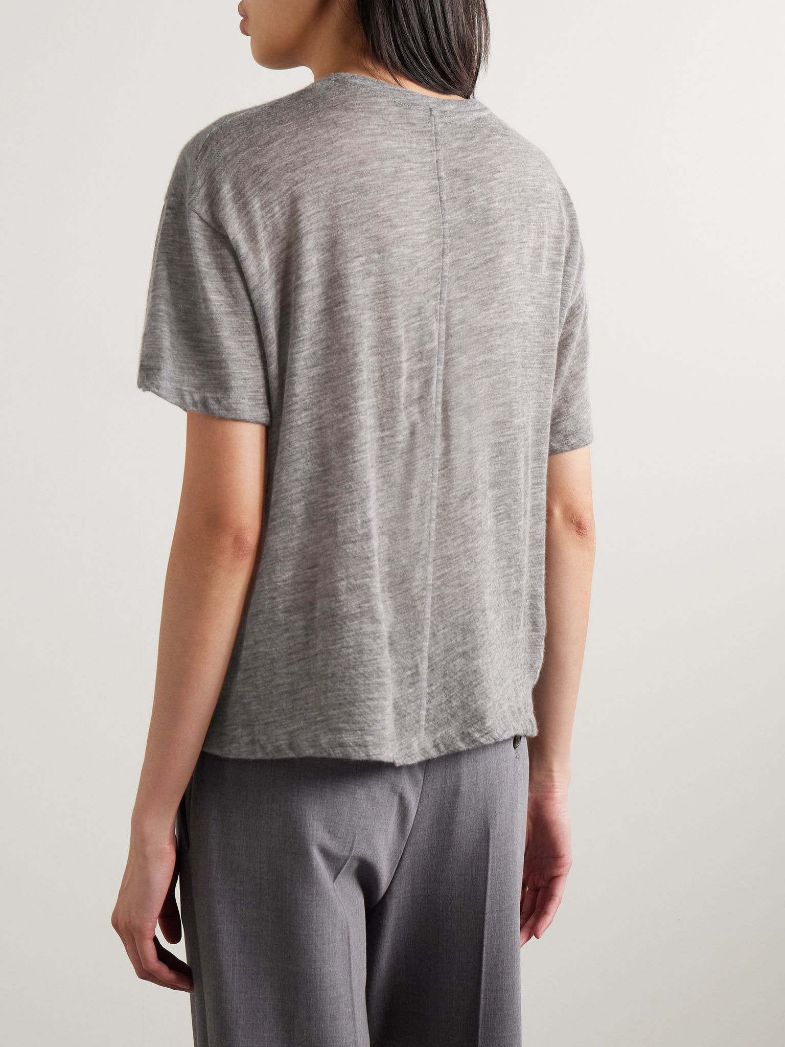 Lila cashmere T-shirt Gray - 4