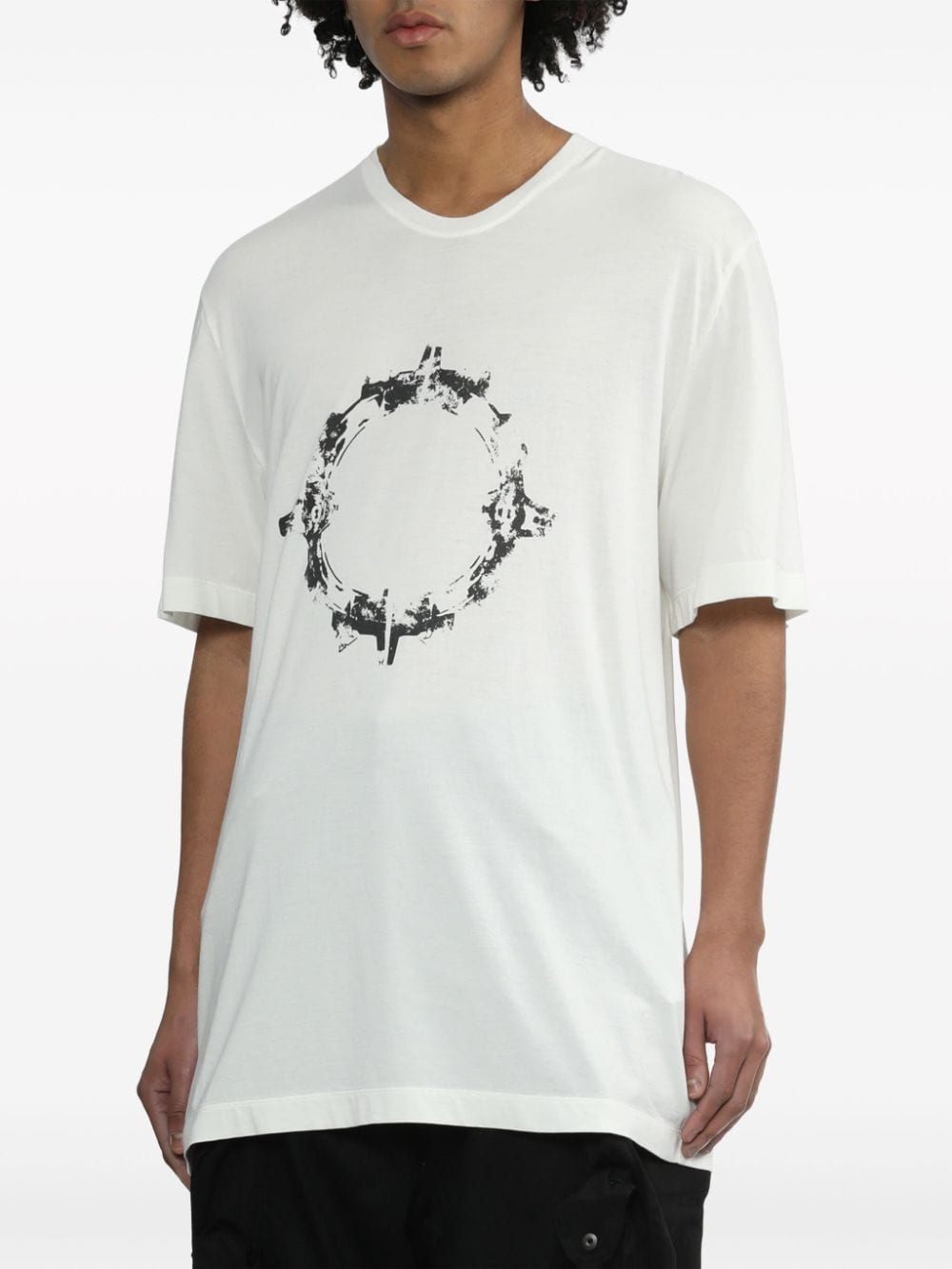 abstract-print crew-neck T-shirt - 3
