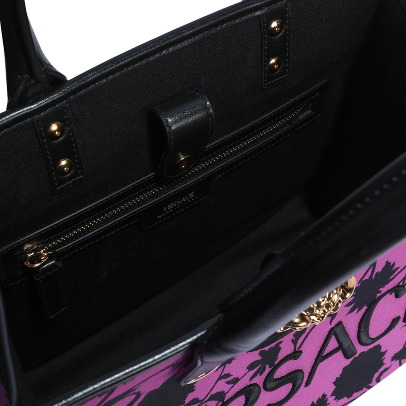 Versace Printed Fabric Tote Bag 'Black' 4