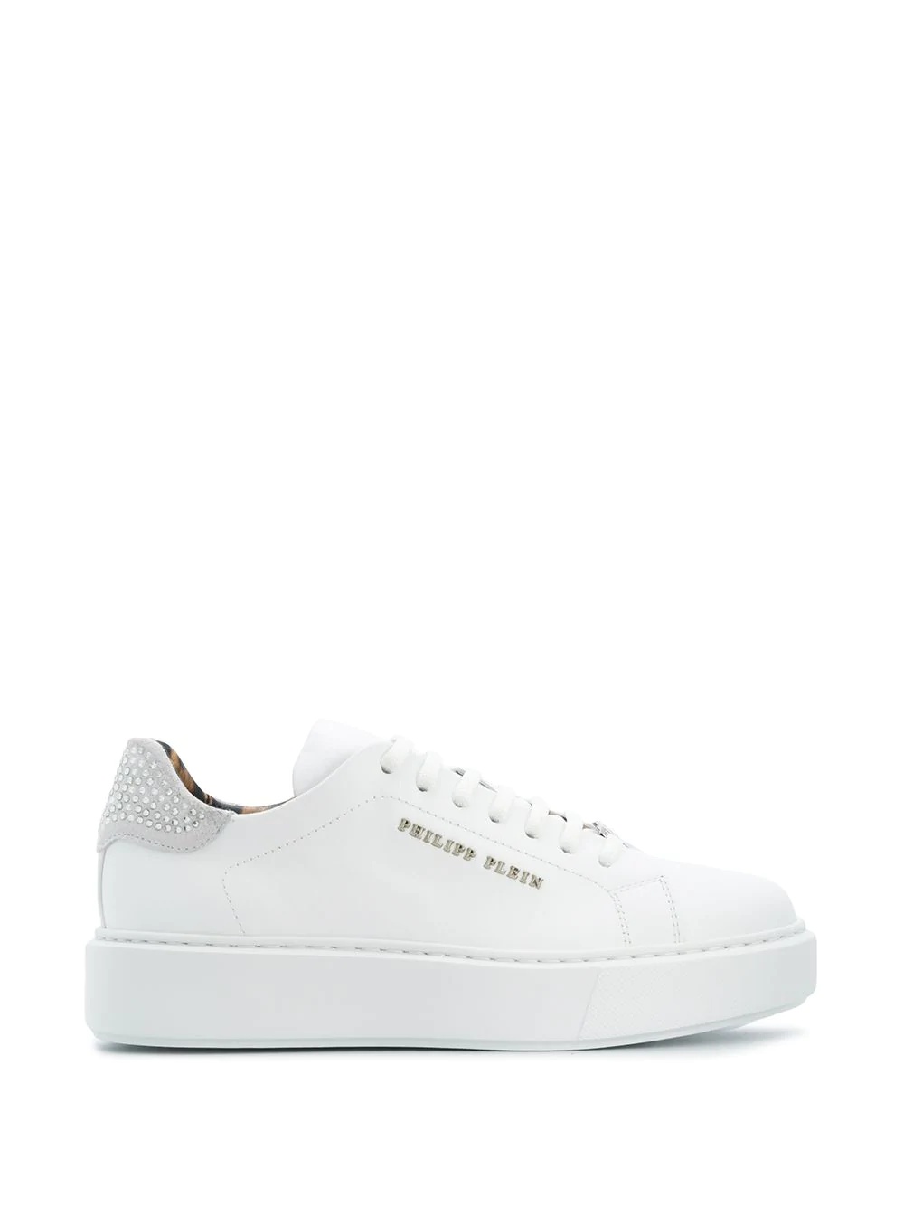 low-top leather sneakers - 1