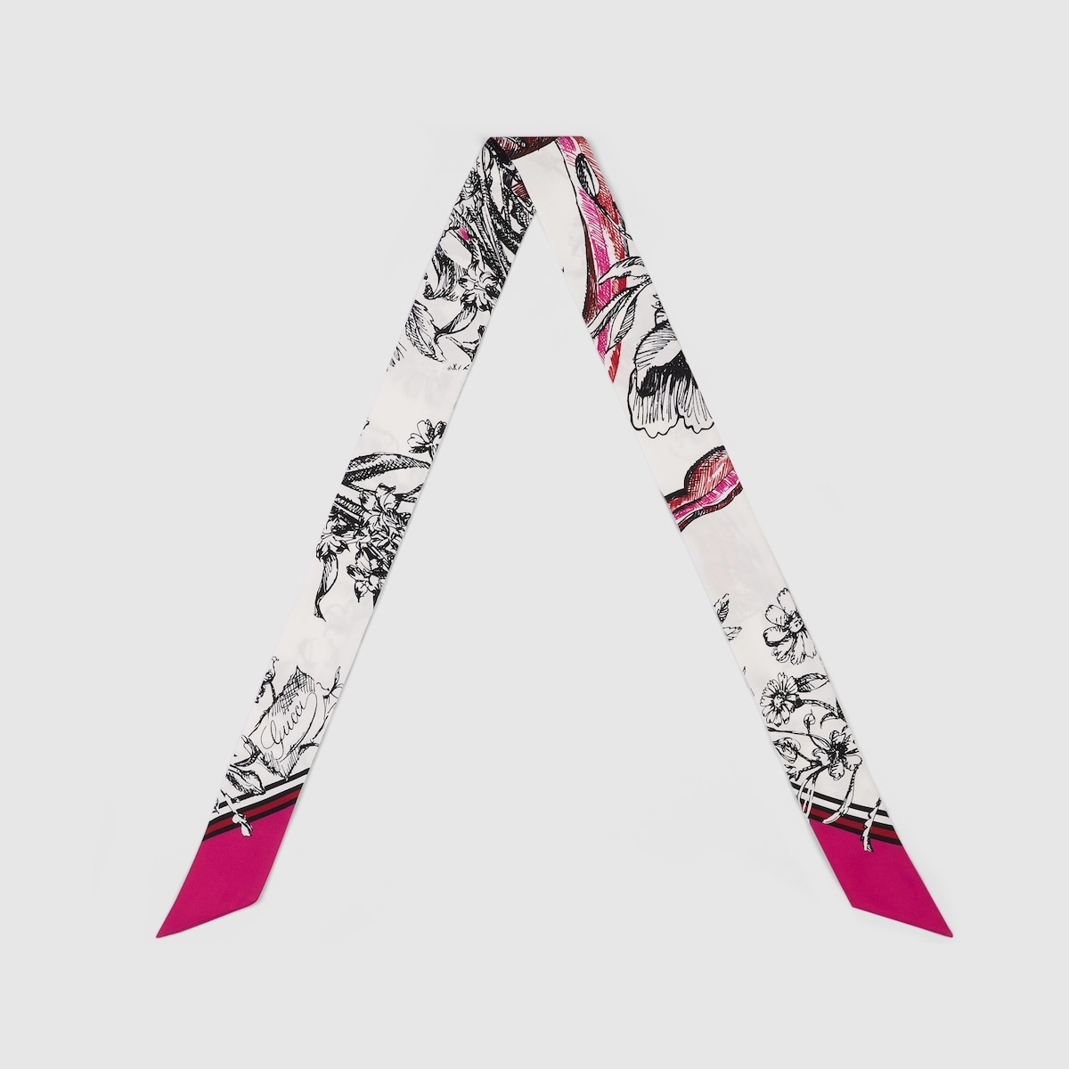 Printed silk neck bow - 2