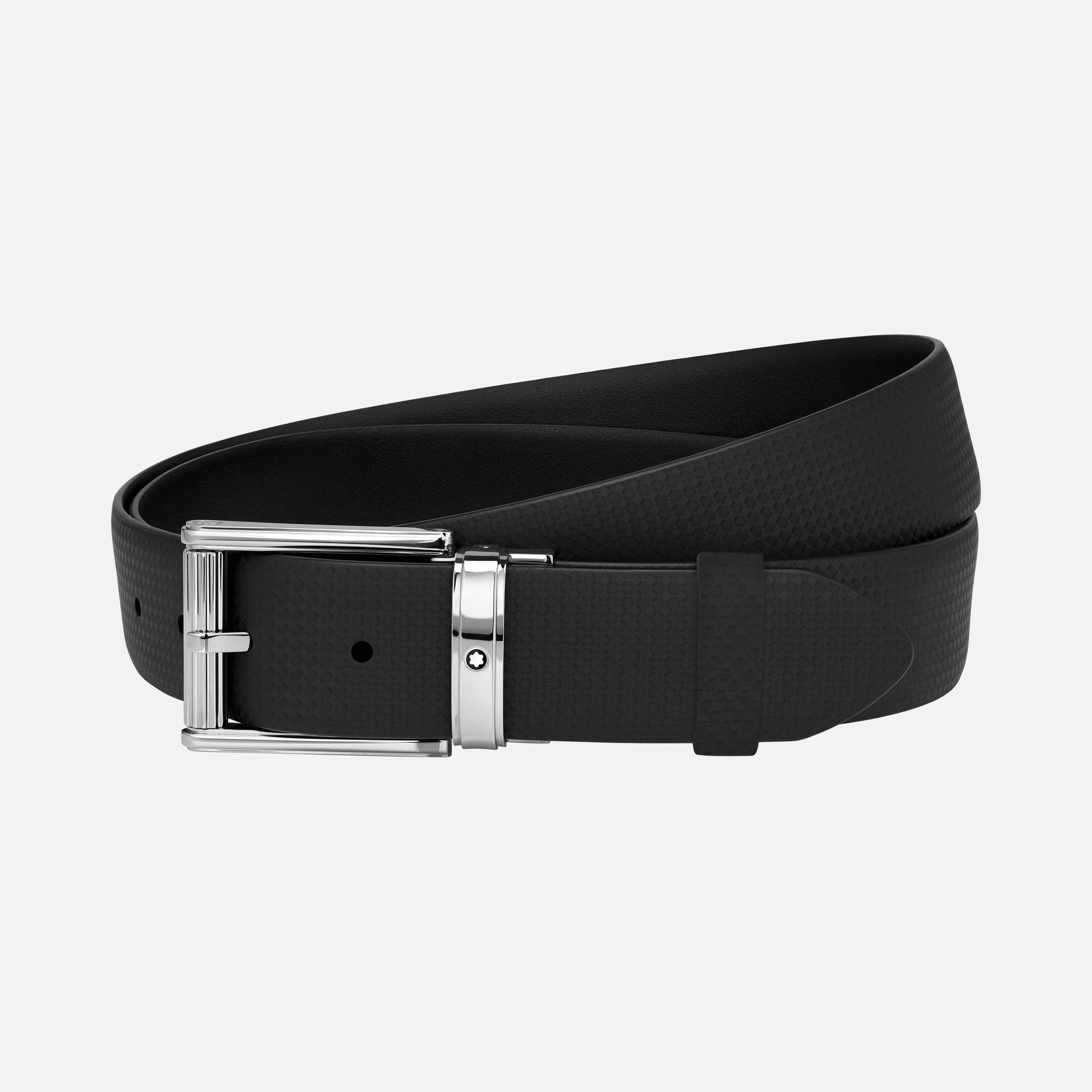 Black 35 mm leather belt - 1