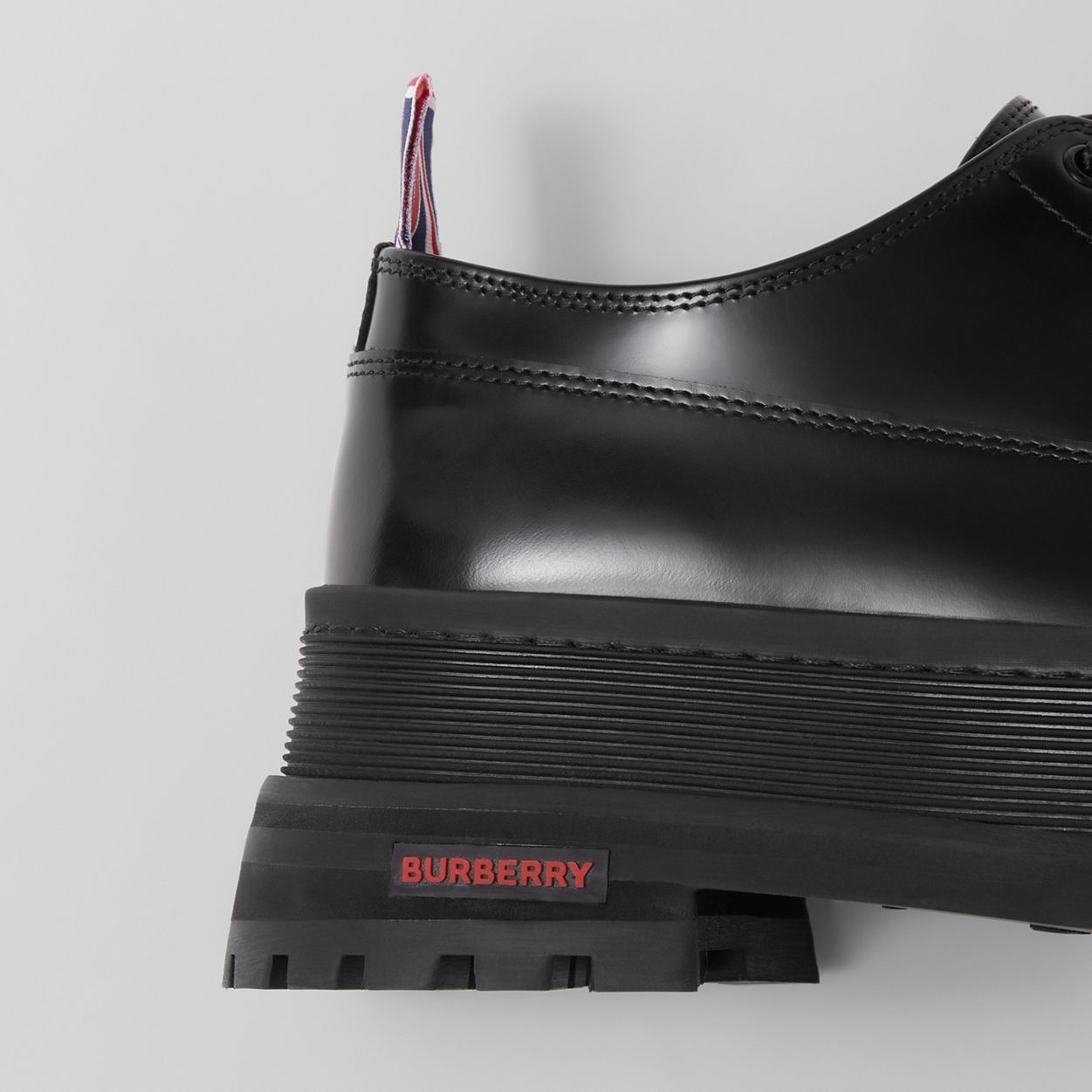 Logo Detail Leather Derby Shoes - 7